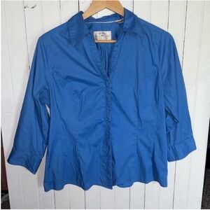 Riders by Lee Button Down Top Blue Size L